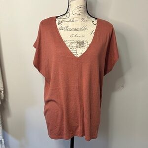 Market & Spruce Terracotta V-Neck Women's‎ Top size XL